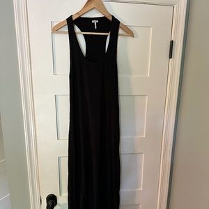 Splendid scoop neck, high/low black maxi dress